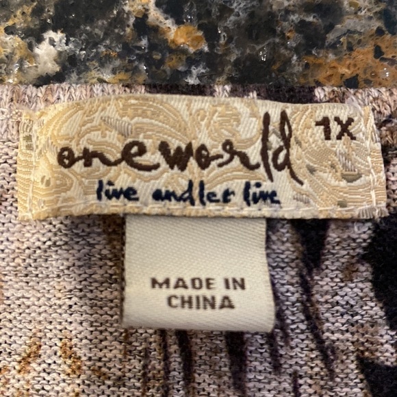 H womens One World casual stretch long sleeve plus size top 1X - Picture 3 of 3